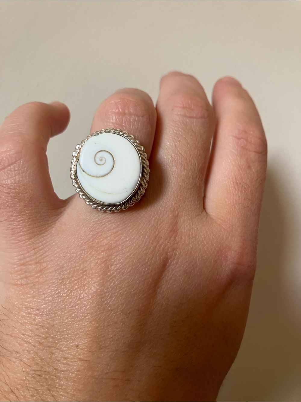 925 Sterling Silver Mermaid Money or Shivas Eye Ring Size 6 and 1/2